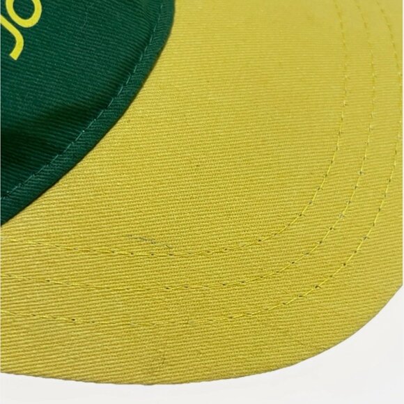 John Deere Green Yellow Adjustable Snapback Hat Cap Flat Bill - Picture 4 of 6